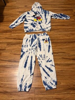 Disney Mickey Mouse tie dye hoodie and sweat pant set . Women’s size L